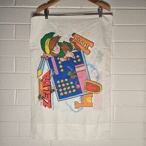 Vtg 1988 Nintendo Super Mario Bros Zelda‎ Pillowcase Standard 80s Old School USA